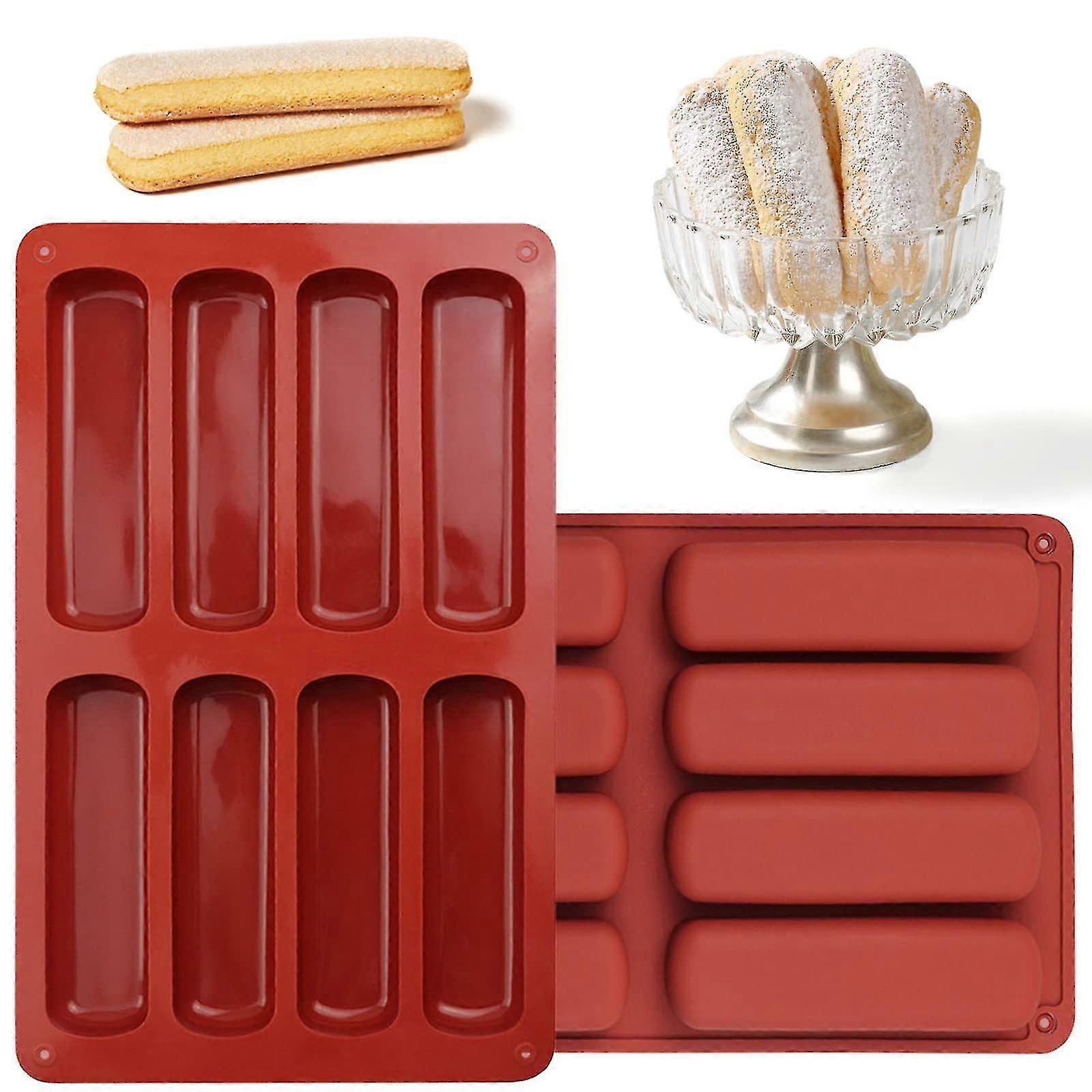 Rechteckige Silikon-backformen Mit 8 Mulden, Antihaftbeschichtet, Für Müsliriegel Und Fingerkekse.