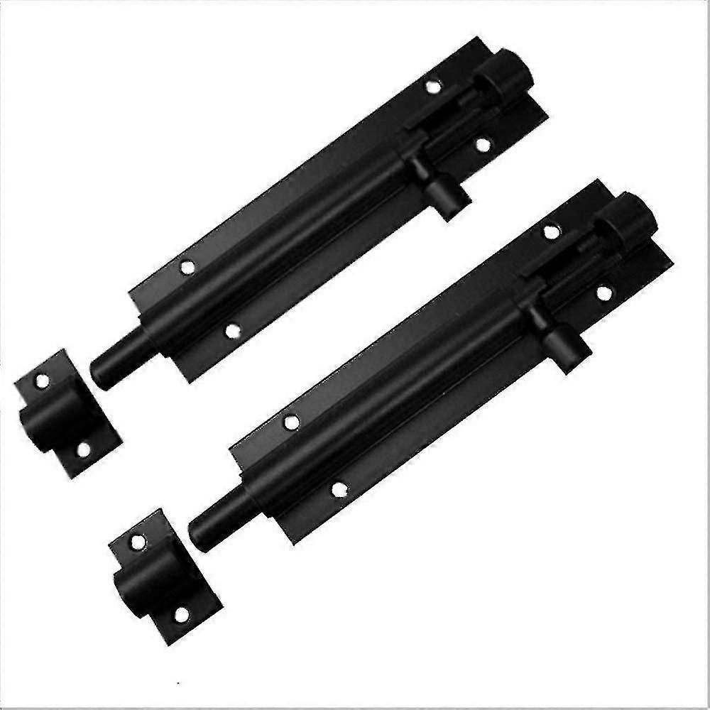 Stück 4-zoll-schuppentürschlösser, Robuste Schwarze Türriegel-zylinder-schieberiegel-schloss Mit Schrauben, Schwarz