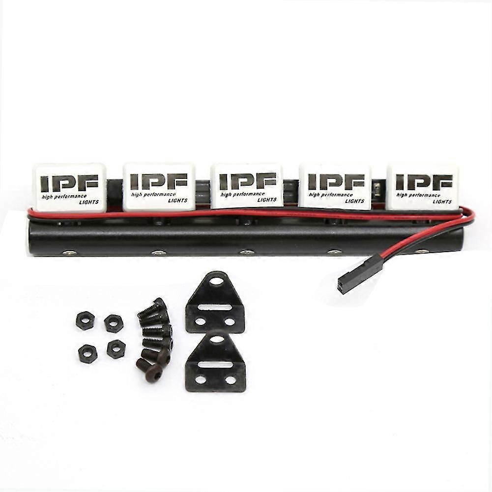 Rc-auto-dachscheinwerfer Mit 5 Runden, Hellen Led-lampen Für 1/10 Rc-crawler Trx4, Axial Scx10 Und Off-r