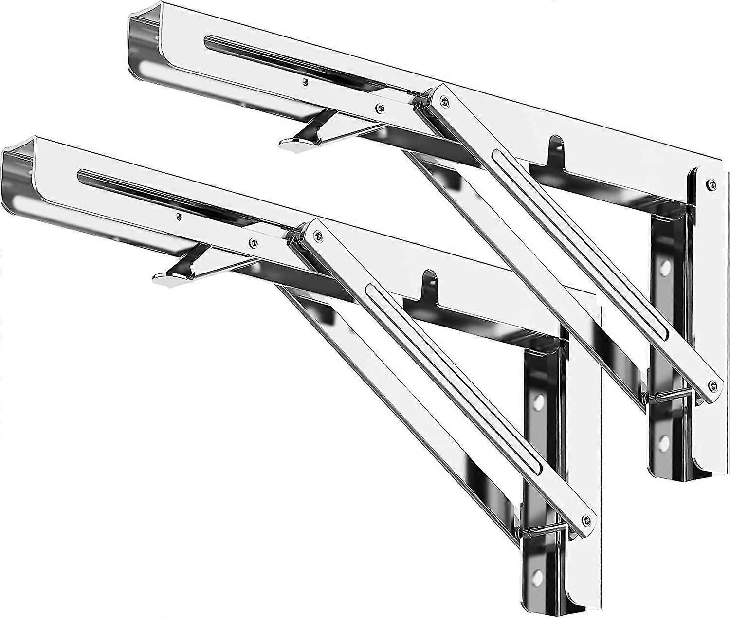 Klappbare Halterung, Klappbare Regalhalterungen, Maximale Traglast 150 Kg, Klappbare Konsolenhalterung Aus Edelstahl, Wandregalhalterung (2 Stück)