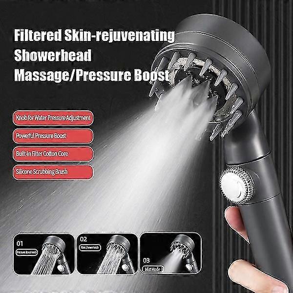 Duschkopf, Verstellbarer Duschkopf, Druckverstärker, Wassersparende Dusche, Massagedusche, Hochdruckdusche, 3 Strahlarten, Badezimmerzubehör, Hochdruckdusche