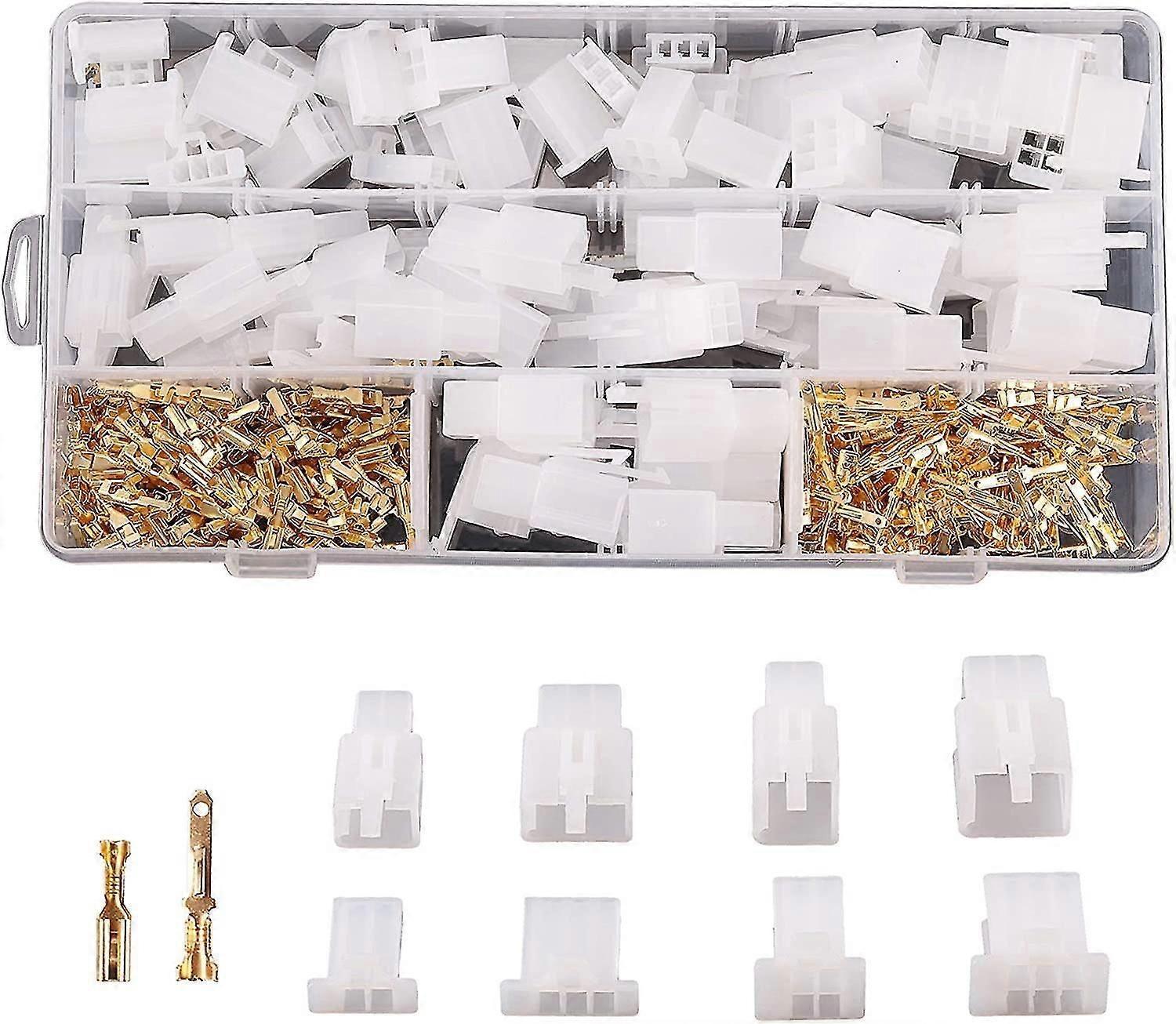 380-teiliges 2,8-mm-kfz-steckverbinderset Mit 2, 3, 4 Und 6 Pins Für Elektrische Kfz-kabel, Geeignet Für Motorräder, Autos, Lkws, Roller Und Boote.