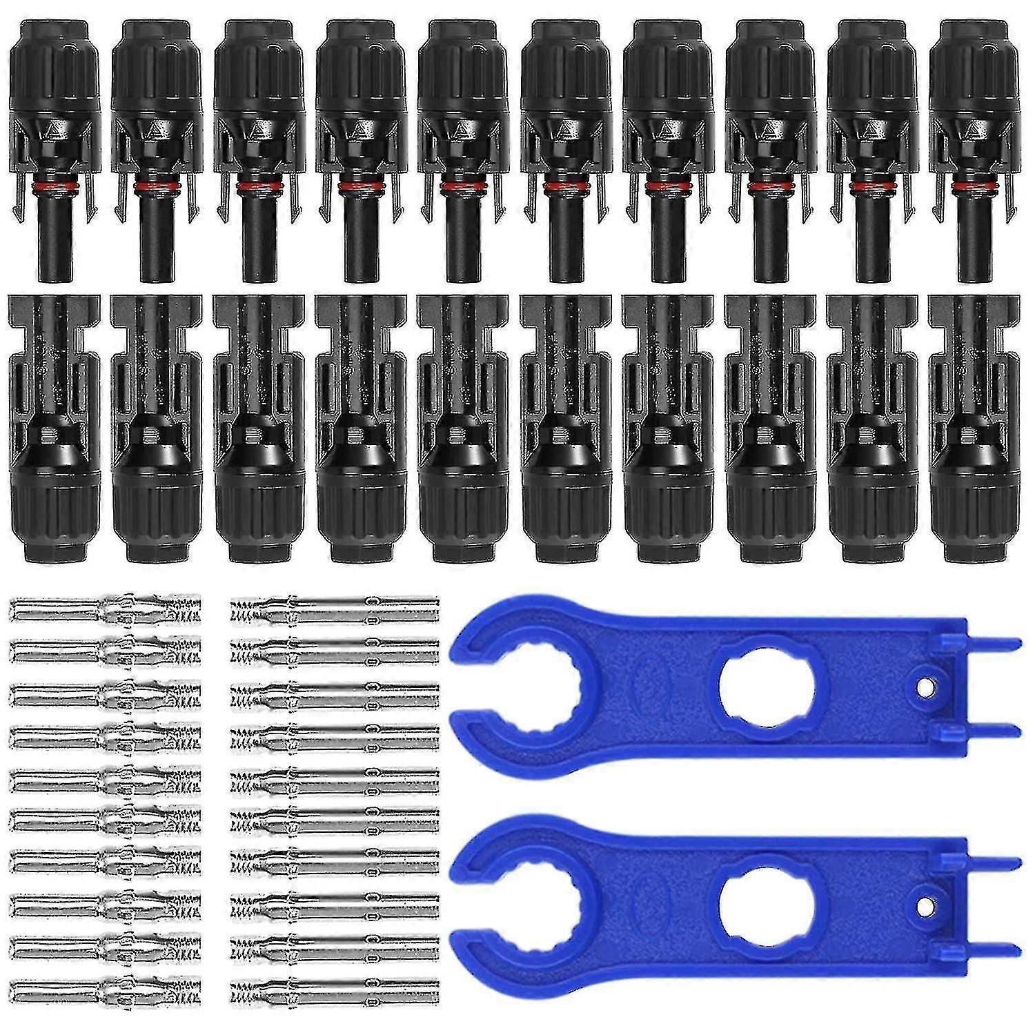 Solarpanel Stecker 10 Paar Solarstecker Mnnlich Weiblich Solarpanel Kabelstecker Photovoltaik Steckverbinder Ip67 Mit 2pcs Schraubenschlüssel