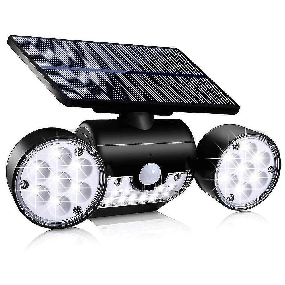 Solarleuchten Für Den Außenbereich, Bewegungsmelder-sicherheitsleuchten, Solar-wandleuchten Mit Doppelstrahlern, 30 Leds, Wasserdicht, 360° Verstellbar, Solar-bewegungsmelder