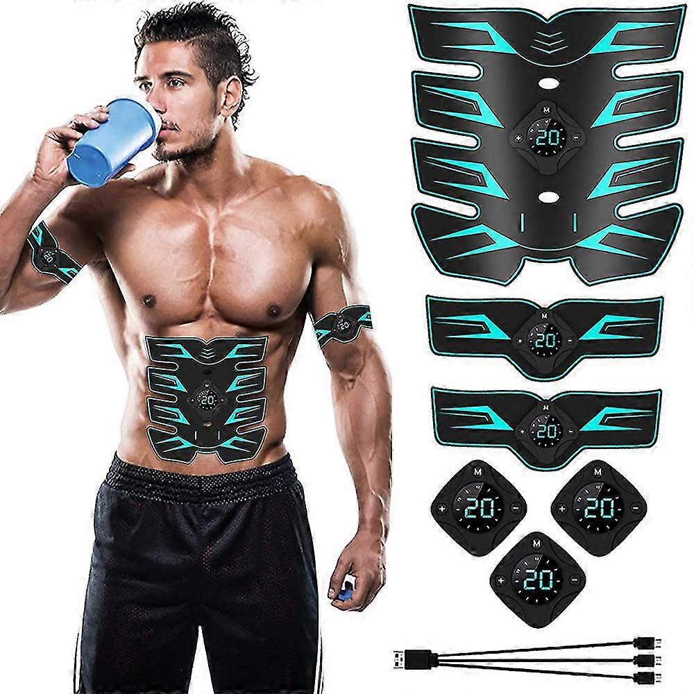 3-teiliger Ems-stimulator, Elektrischer Muskelstimulator Für Das Training Mit Bauch-, Arm-, Bein- Und Hüftstimulatoren, Intelligentes Fitness-ems-gerät Für Männer