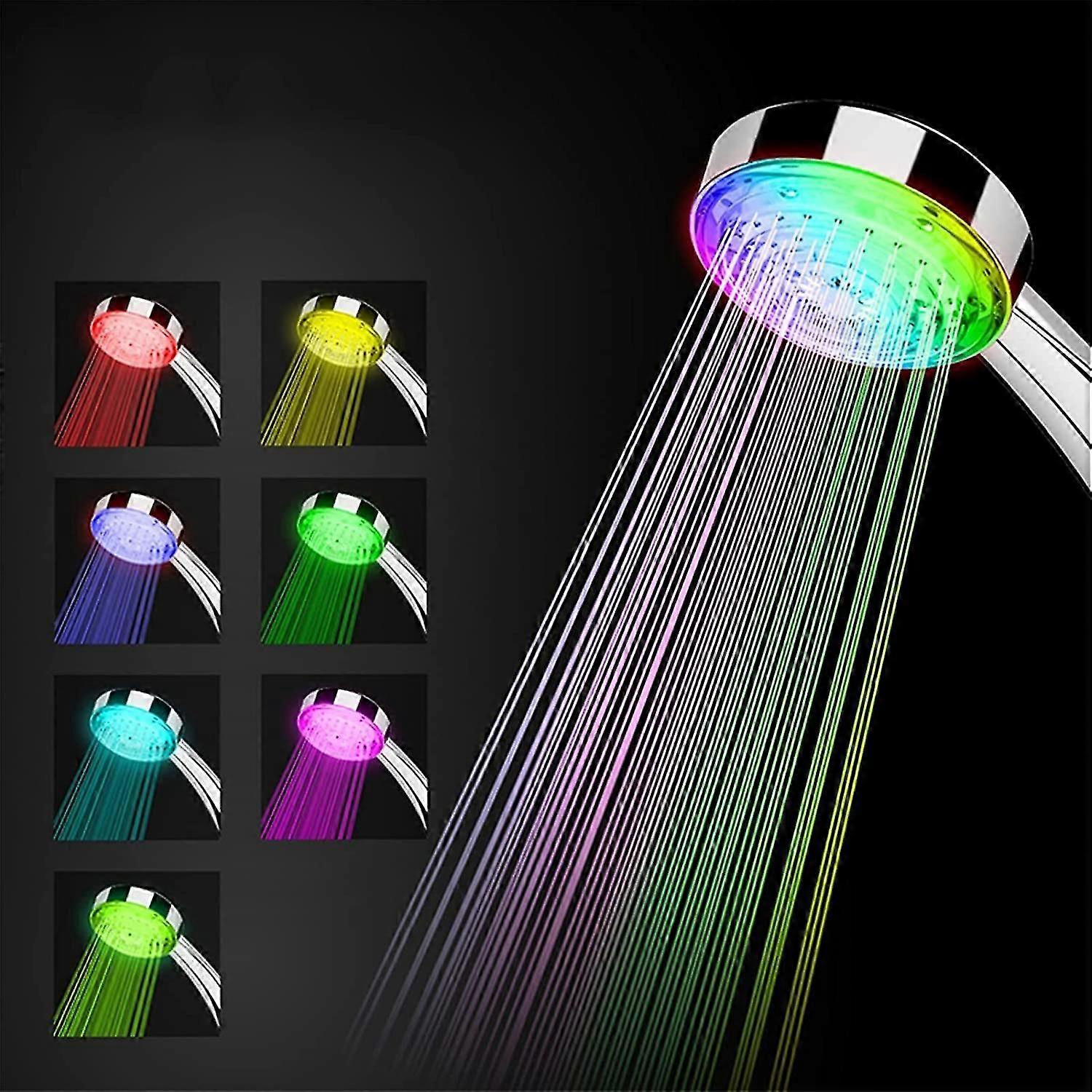 Duschkopf, Universelle Handbrause Für Badezimmer, Led-farben Mit Automatischem Farbwechsel, Wassersparender Negativionenschutz