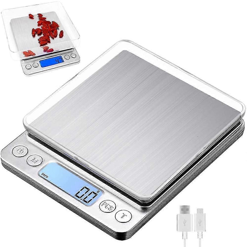 Digitale Küchenwaage Mit Usb-ladefunktion, Digitale Waage 0,1 G/3 Kg