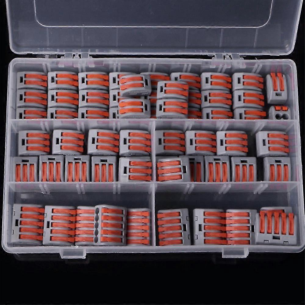 Steckverbinder 212 213 215 Kombinations-steckverbinder Für Flexible Und Starre Drähte (212 30 Stück, 213 20 Stück, 215 10 Stück) (60 Stück, Rot + Grau)