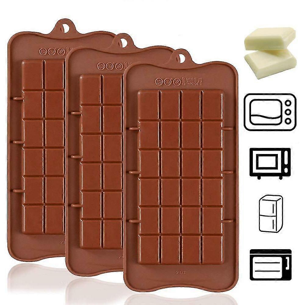 3er-pack Silikon-waffelformen Mit 24 Mulden, Süßigkeitenformen