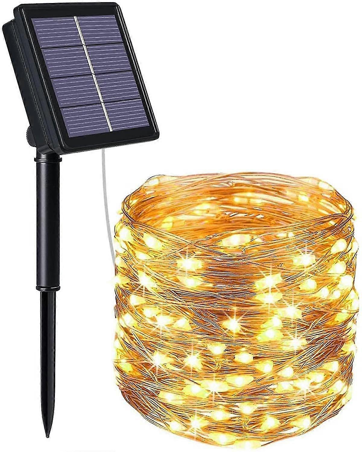 Solar-lichterkette, 22 M, 200 Leds, Wasserdicht (ip64), 8 Modi, Für Garten, Bäume, Terrasse, Weihnachten, Hochzeiten