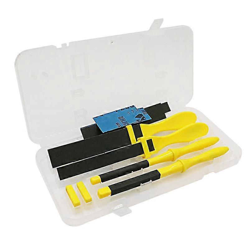 Schleifpapier-polierset Mit Schleifwerkzeug Und Kunststoff-schleifpapierstab (gelb) (4 Stück)