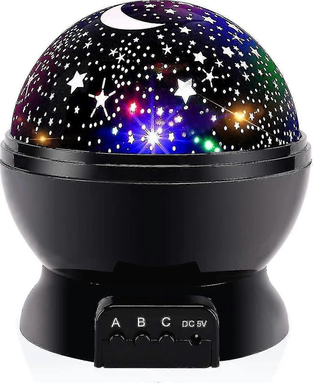 Nachtlicht Für Kinder, Sternen-nachtlicht, Nebel-sternenprojektor Mit 360°-drehung – 4 Led-lampen, 12 Lichtfarben, Usb-anschluss