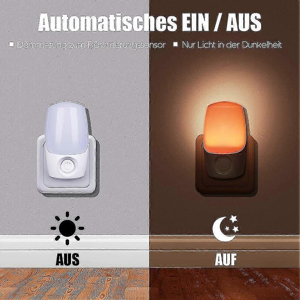 Nachtlicht Mit Farbauswahl, Dämmerungssensor, 2er-pack