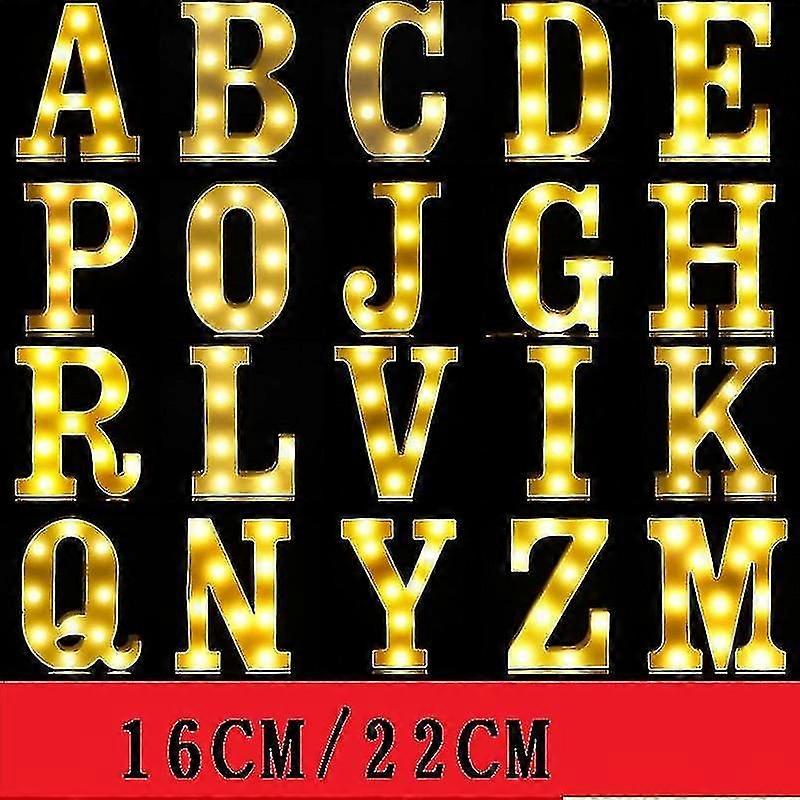 16/22 Cm 26 Englische Buchstaben Diy Kombination Leuchtende Led-lampe Für Hochzeit, Geburtstag, Liebeserklärung, Heiratsantrag, Dekoration (größe, Farbe: Beliebiger Buchstabe-2)