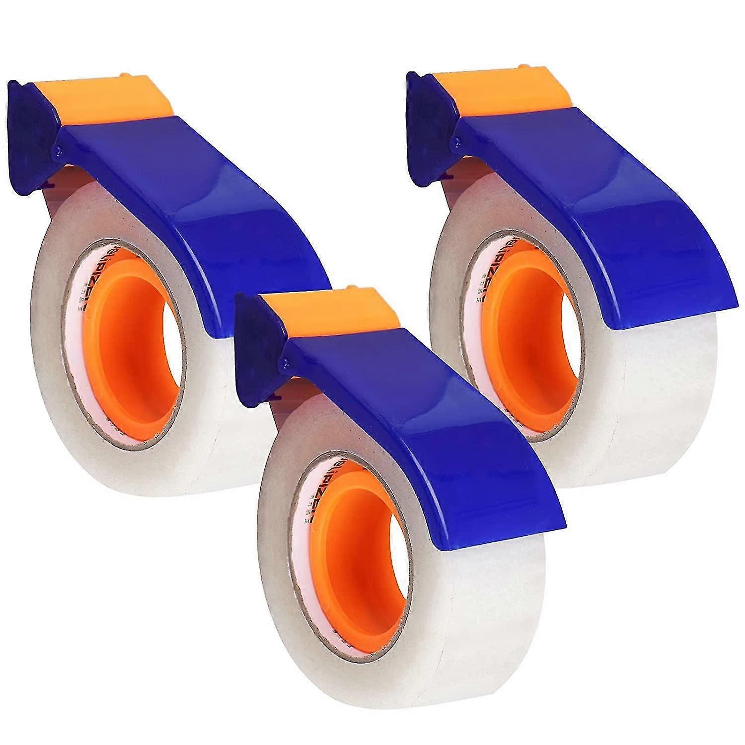 3er-pack Verpackungsklebeband Mit Abroller, Handabroller, Ergonomischer, Handlicher Blauer Verpackungsklebebandabroller