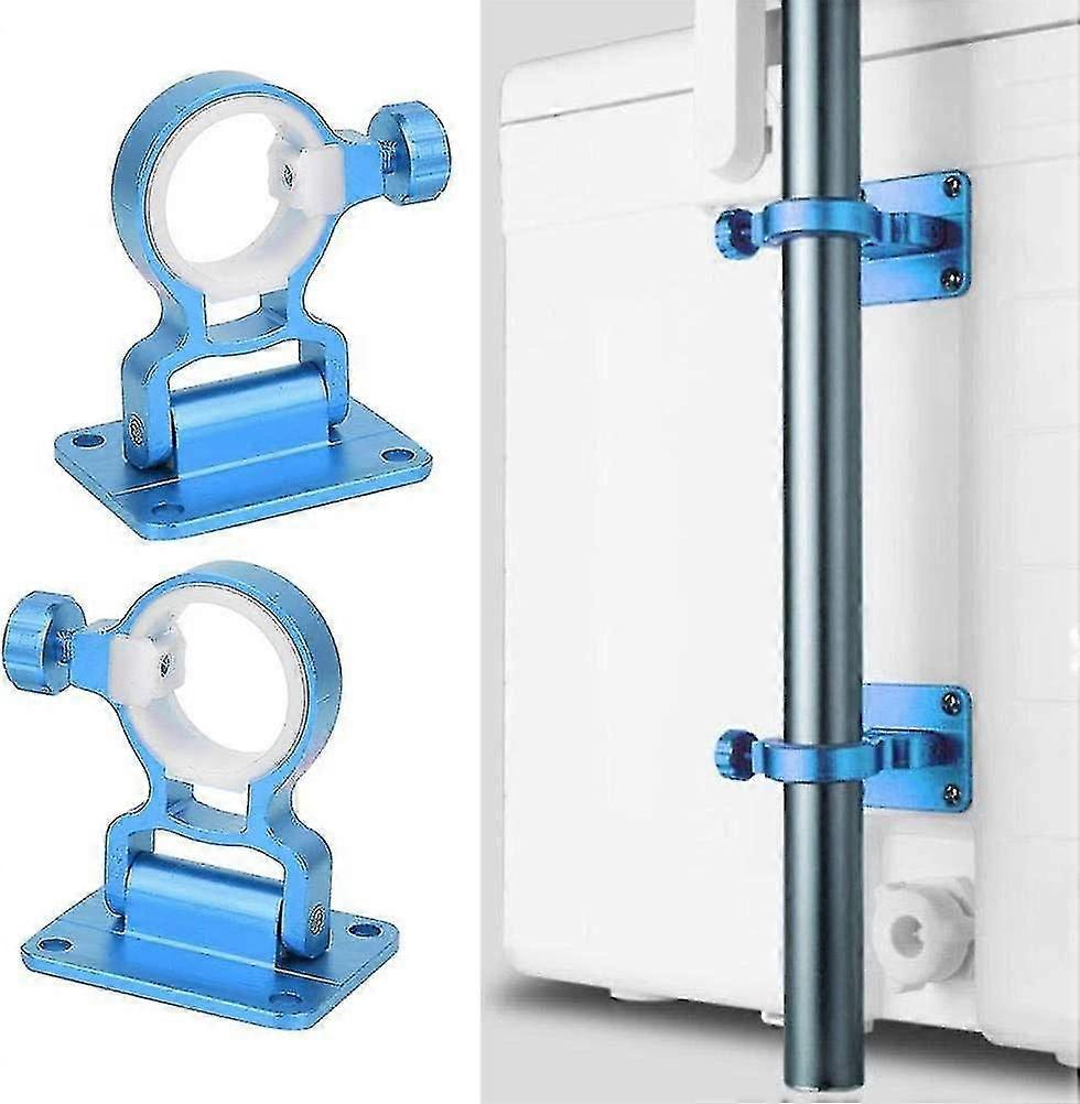 Angel-sonnenschirmhalter, Aluminium-bootsrutenhalter, Zubehör, Sonnenschirmständer, Wandhalterung, Stangen (1 Set, Blau)