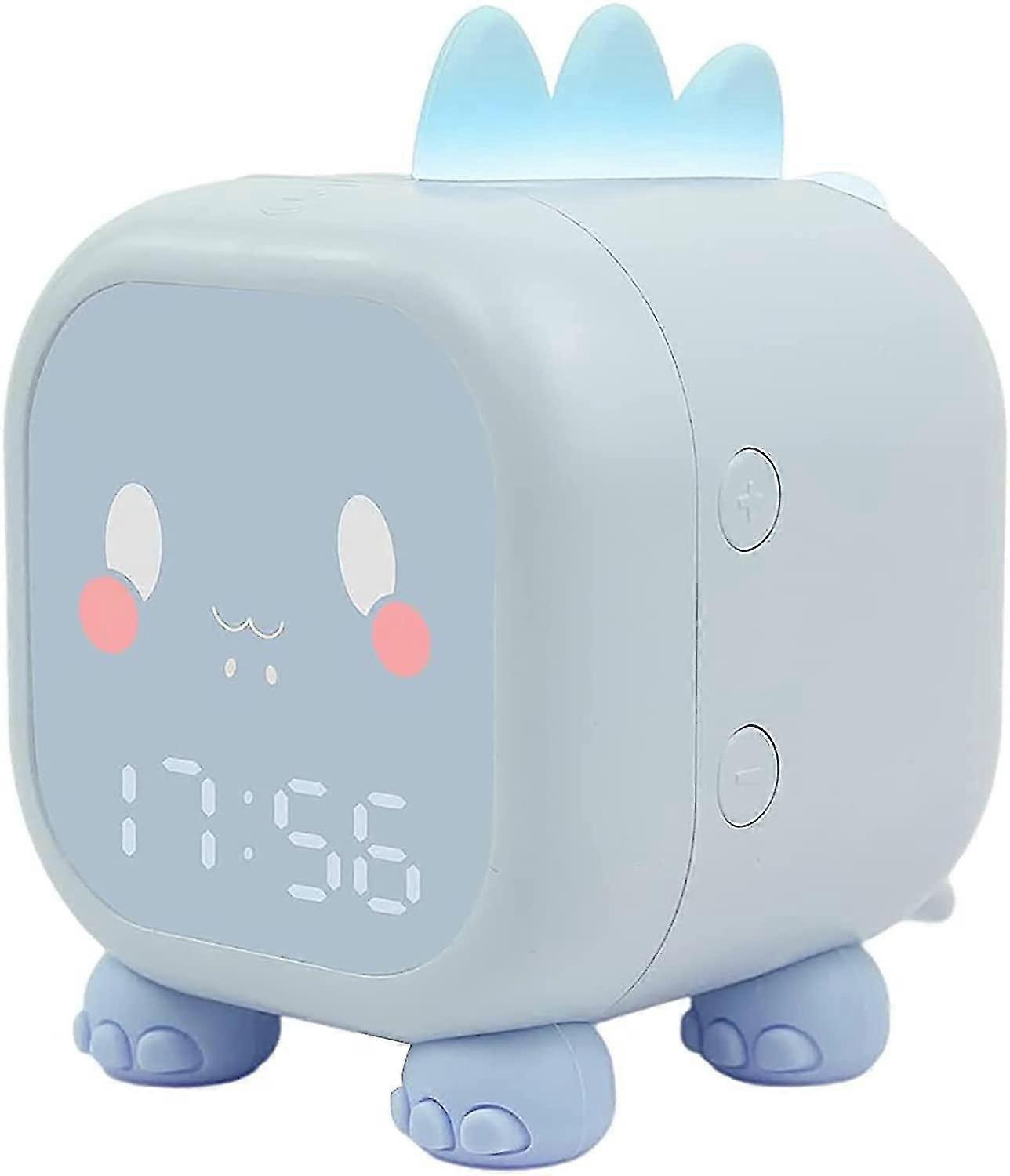 Niedlicher Kinderwecker, Multifunktional, Verstellbares Nachtlicht, Countdown- Und Wiederholungsfunktion, Wiederaufladbar, Geschenk Für Kinder (blau)