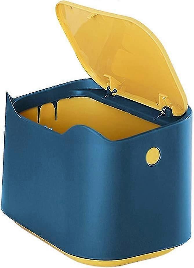 Kleiner Tischmülleimer, Mini-küchenmülleimer Aus Kunststoff Mit Druckknopfdeckel, Mülleimer Mit Druckknopfverschluss, Küchenmülleimer, Abfalleimer D