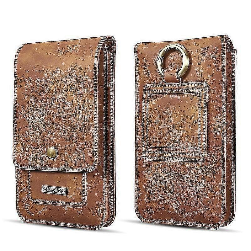 Doppelfach Verwendbare Handytasche Aus Pu-leder Für Handys Unter 6,7 Zoll (farbe: Braun)