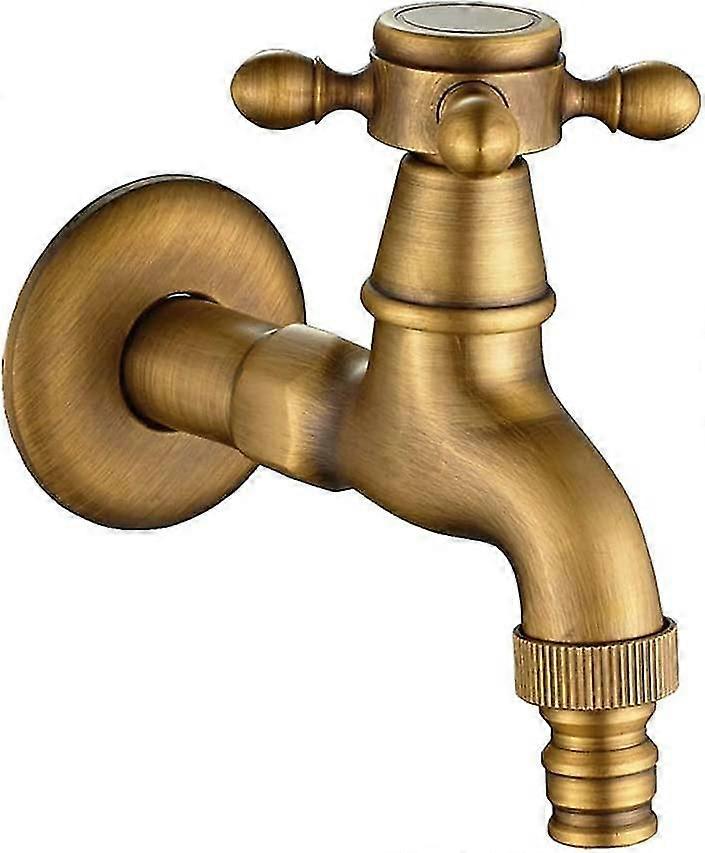 Waschmaschinenarmatur Aus Messing Mit G1/2 Spülbeckenauslauf, Antiker Kreuzgriff, Mopparmatur Für Gartenspülbecken (bronze)