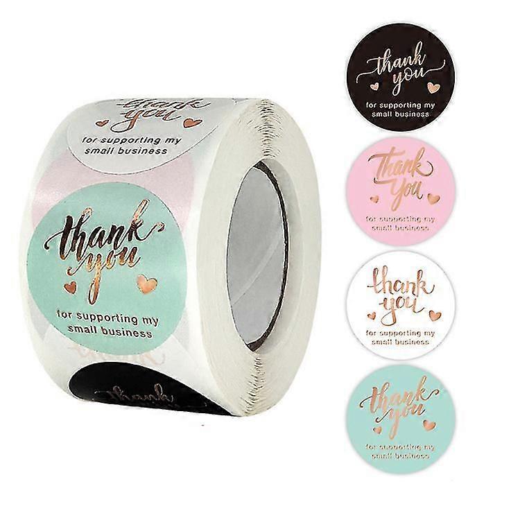 1,5 Zoll – 500 Etiketten Pro Rolle „danke Für Die Unterstützung Meines Kleinunternehmens“-aufkleber, 4 Designs, Sehr Empfehlenswert Für Kleinunternehmer Und Online-händler