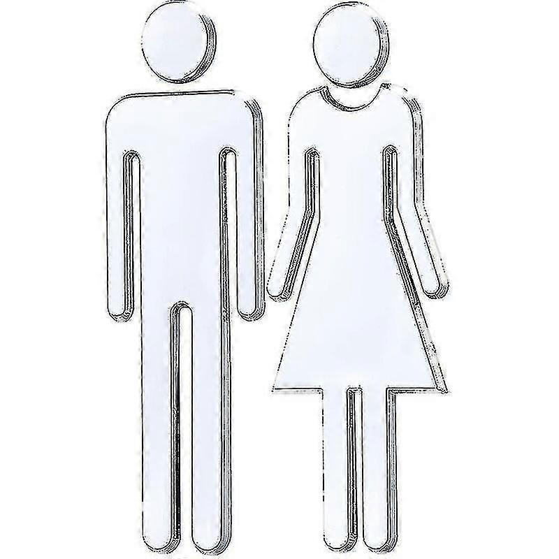 1 Paar Abnehmbare 3d-spiegel-wandaufkleber Aus Vinyl Für Damen Und Herren (silber)