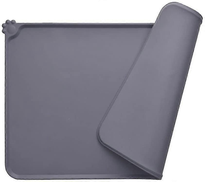 Hundenapf-unterlage, Fda-konforme Silikon-katzenfuttermatte, Wasserdicht Und Rutschfest, Grau, 47 X 30 Cm