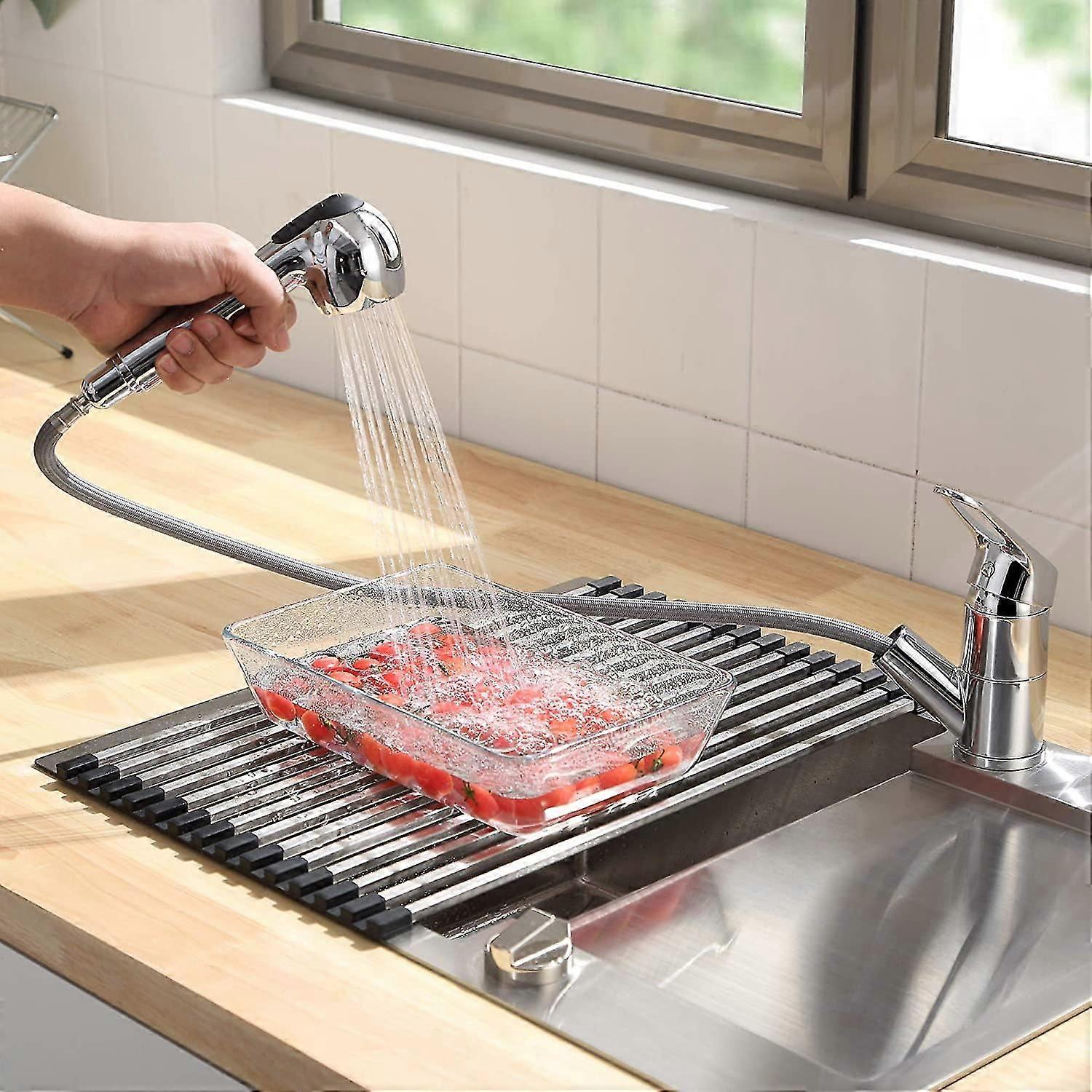 Cecipa Küchenarmatur Mit Ausziehbrause Und 2 Strahlarten In Verchromtem Kupfer Für Kalt- Und Warmwasser