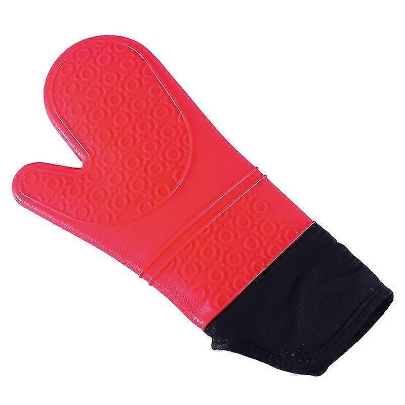 Stück Silikonhandschuhe Plus Baumwoll-kochhandschuhe Für Die Mikrowelle, Rot