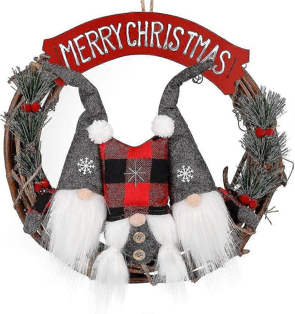 Schwedischer Wichtel-weihnachtskranz Für Die Haustür, 35 Cm Kleiner Skandinavischer Wichtel, Weihnachtsschmuck Für Tür, Fenster Und Haustür