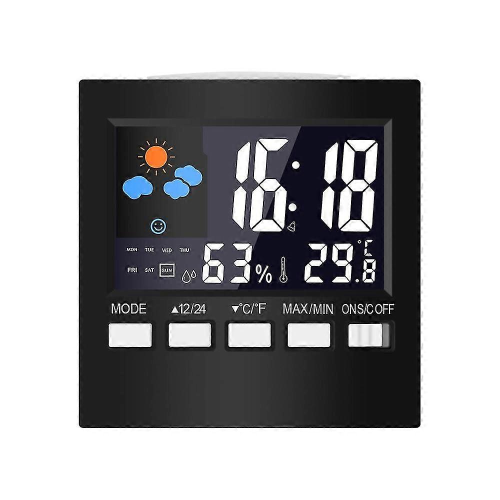 Digitales Lcd-thermometer, Wetterstation, Uhr Und Wecker, Kalender, Hygrometer, Temperatur- Und Luftfeuchtigkeitsmessung Im Haus