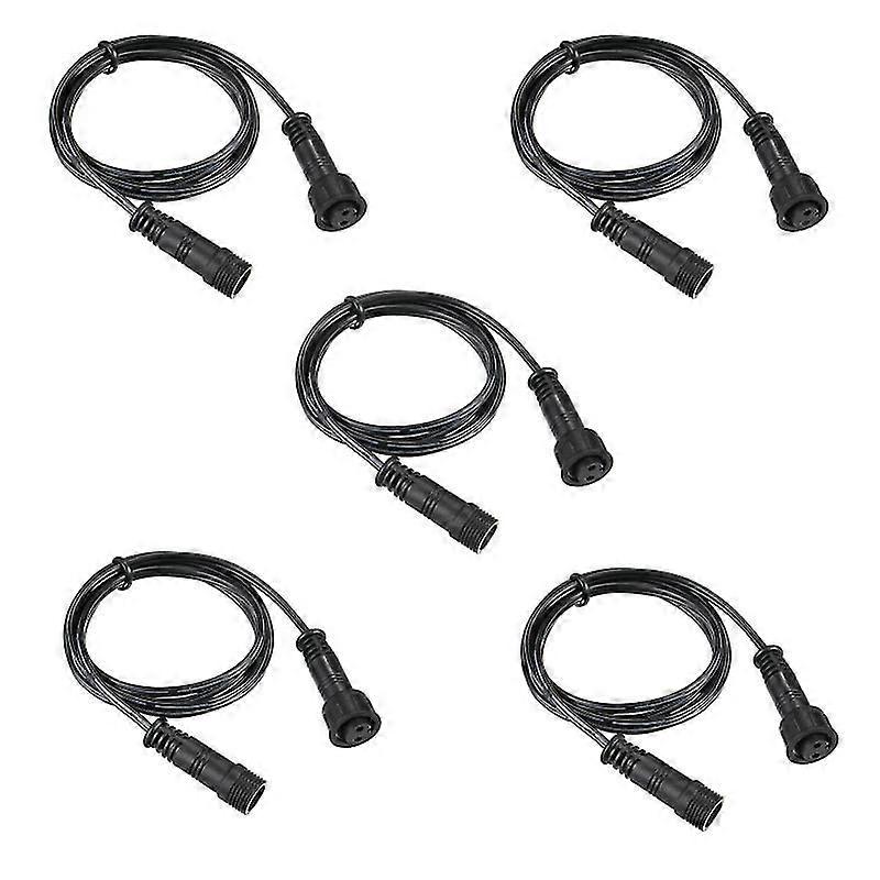 5er-pack Verlängerungskabel Für Terrassenbeleuchtung, 1 M Länge, 2-polig, Ip67 Wasserdicht, Mit Stecker Und Buchse Für Solar-hängeleuchten.