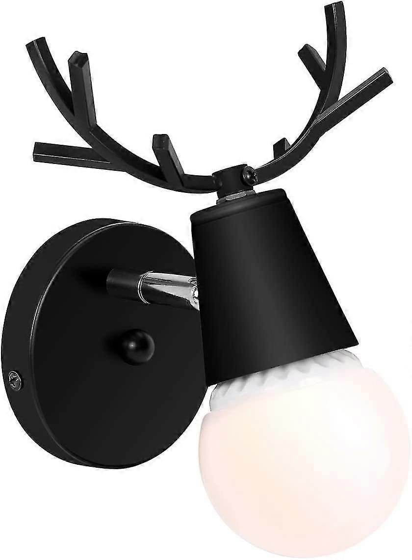 Kreative, Moderne Wandleuchte, Schlichte Wandlampe Aus Eisen, E27-fassung, Nordischer Hirschkopf-sockel, Art-deco-stil, Für Schlafzimmer, Wohnzimmer, Kinderzimmer, Restaurant