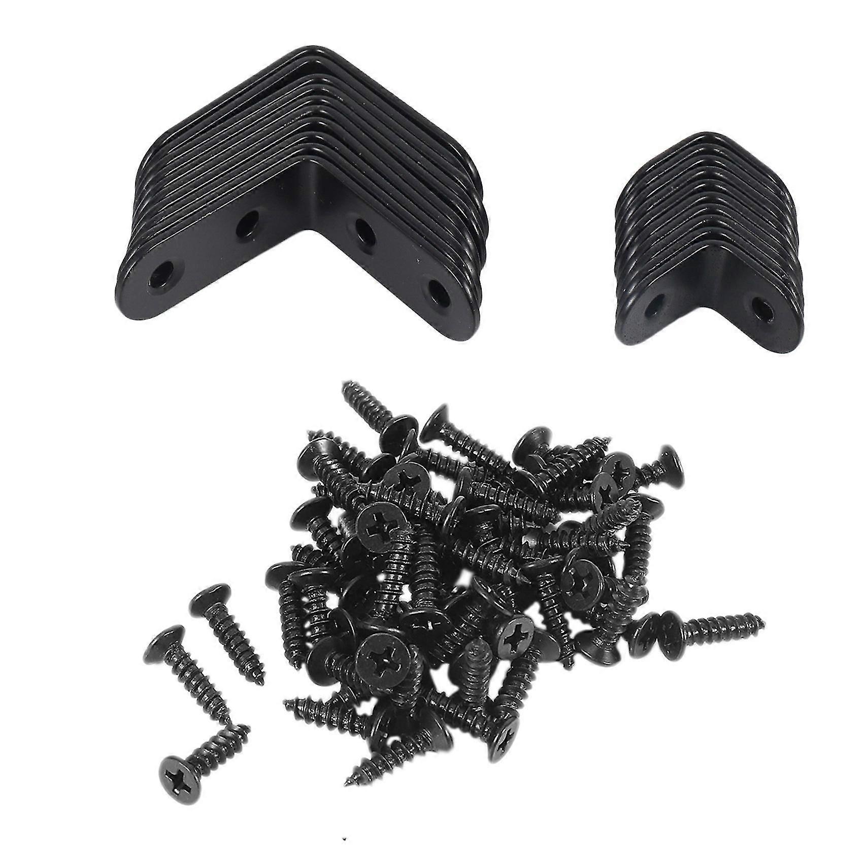 20 Stück Schwarze L-winkel, Winkelverbinder Aus Edelstahl, Befestigungselemente Für Holzstühle, Regale Und Bretter