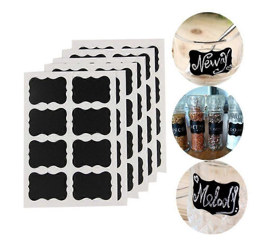 40-teiliges Set Mit Kreidetafel-etiketten, Wasserfeste Etiketten Für Einmachgläser, Schwarz