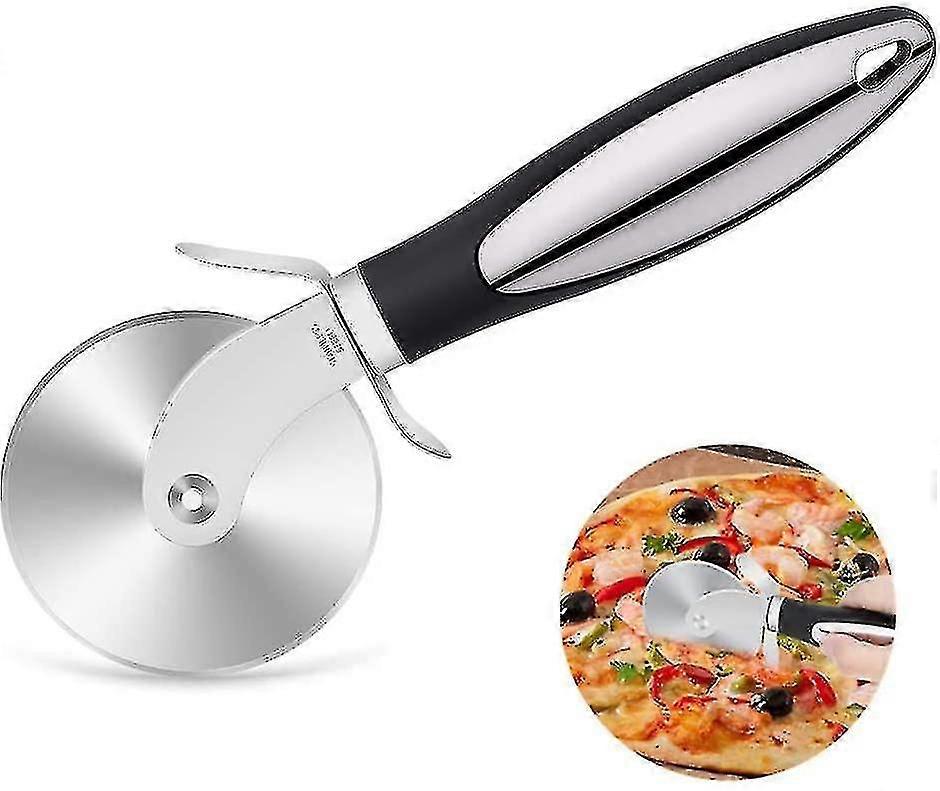 Pizzaschneider, Pizzaschneider, Pizzaschneider – Pizzaschneider Mit Silikongriff Und Edelstahlklingen Mit Schutzhülle, Schwarz