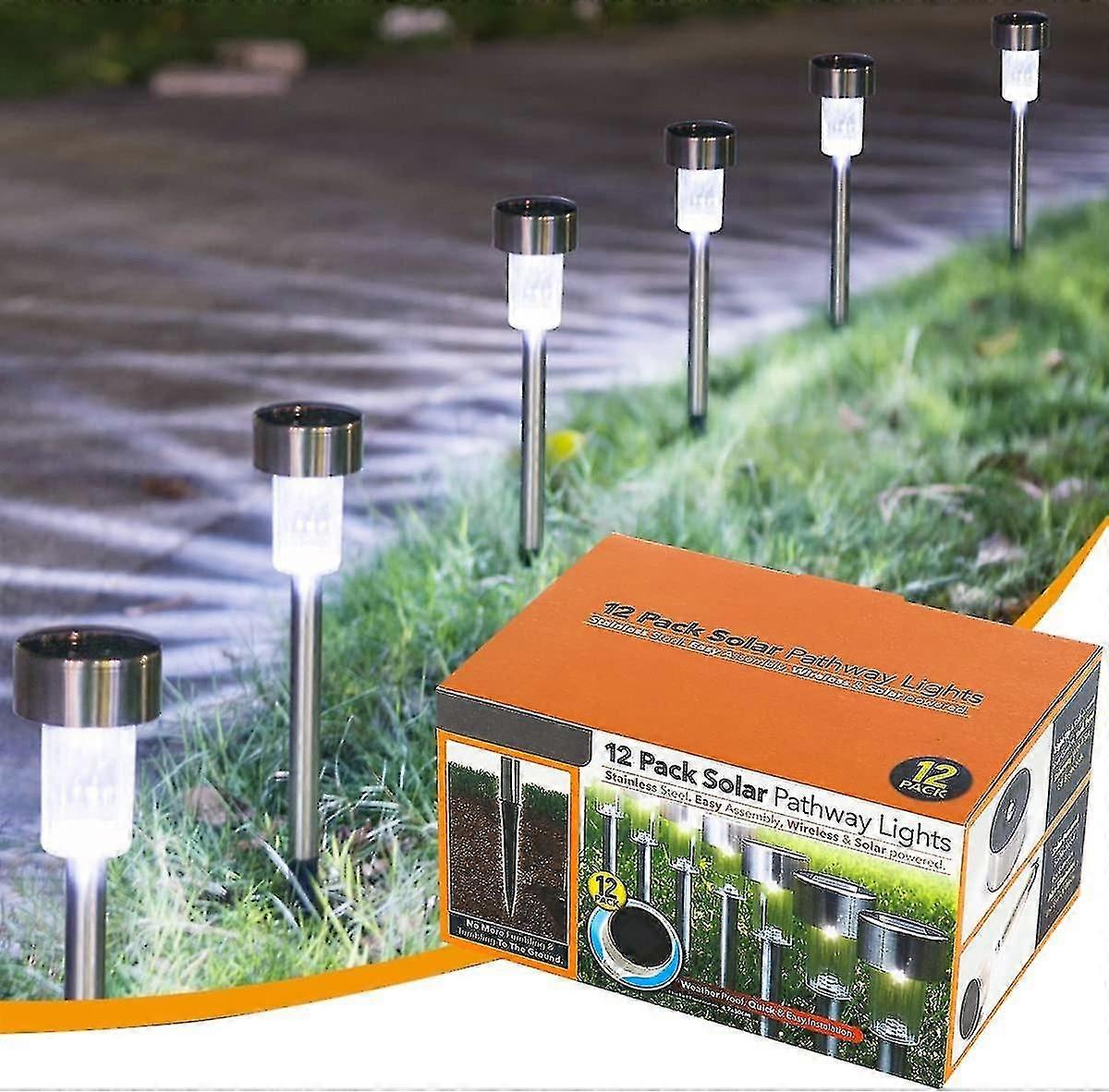 Garten-solarleuchten Für Den Außenbereich, 12er-pack Led-solar-wegeleuchten Für Gehwege, Terrassen, Gärten, Rasenflächen Und Einfahrten, Ip65 Wasserdicht [energieklasse A+++]