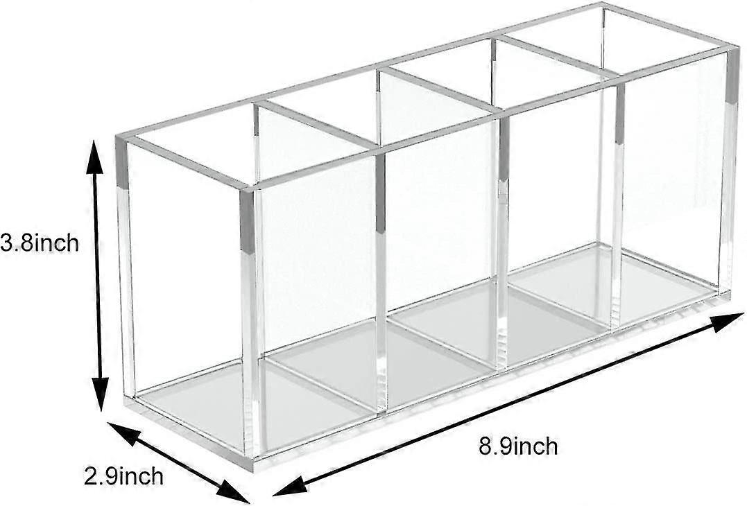 Acryl-stiftehalter Mit 4 Fächern, Transparenter Make-up-pinselhalter