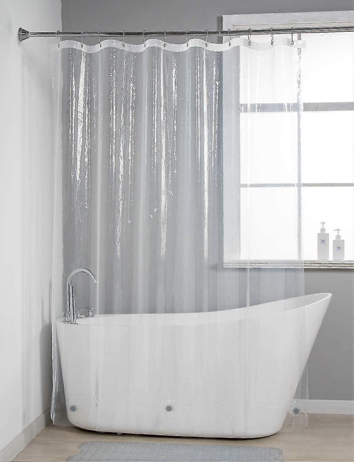 Leichter Duschvorhang, 183 X 183 Cm (72 X 72 Zoll), Mit Magneten Und 12 Ösen, Transparent