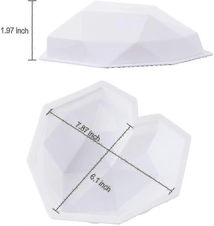 Diamantherz-mousse-kuchenform (3er-pack) Silikon-schokoladenmousse-dessertkuchenform