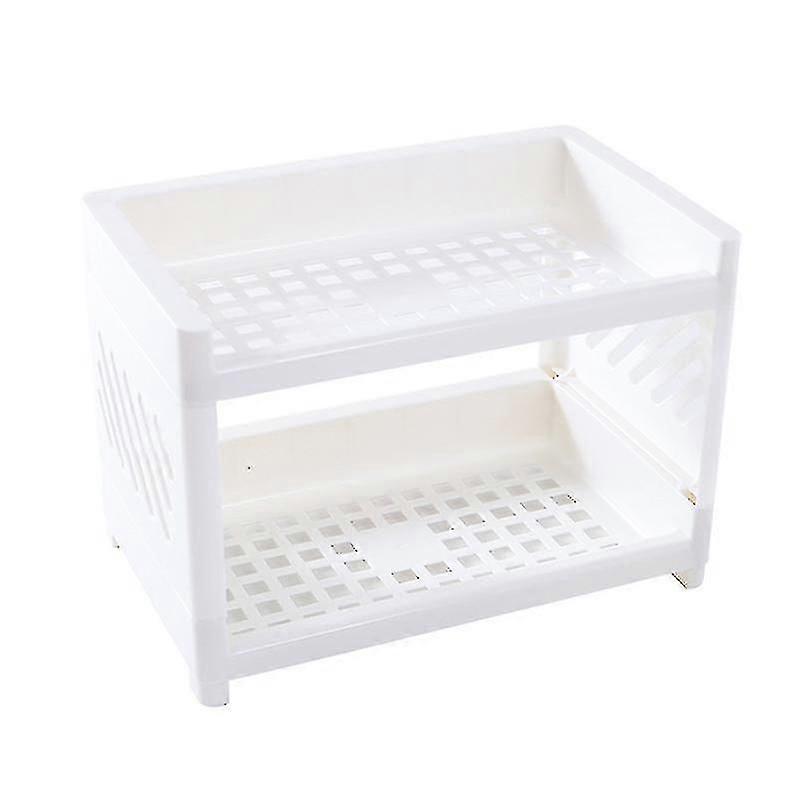 Doppellagiges, Hohles Kunststoffregal Für Kosmetik, Schreibtisch, Badezimmer, Aufbewahrungsregal, 2 Ebenen