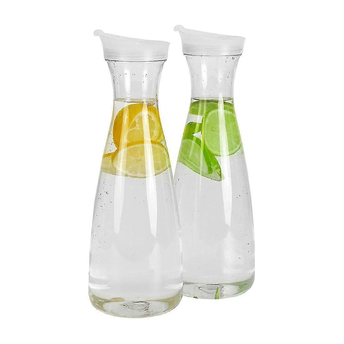 Stück 0,6-liter-wasserkaraffen Aus Kunststoff Mit Weißen Klappdeckeln – Lebensmittelecht Und Recycelbar, Bruchsicher.