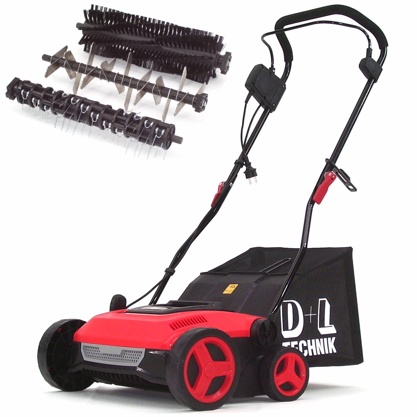 3-in-1 Elektro- Vertikutierer Rasenlüfter Kehrmaschine Motorbesen Moosentferner 55829
