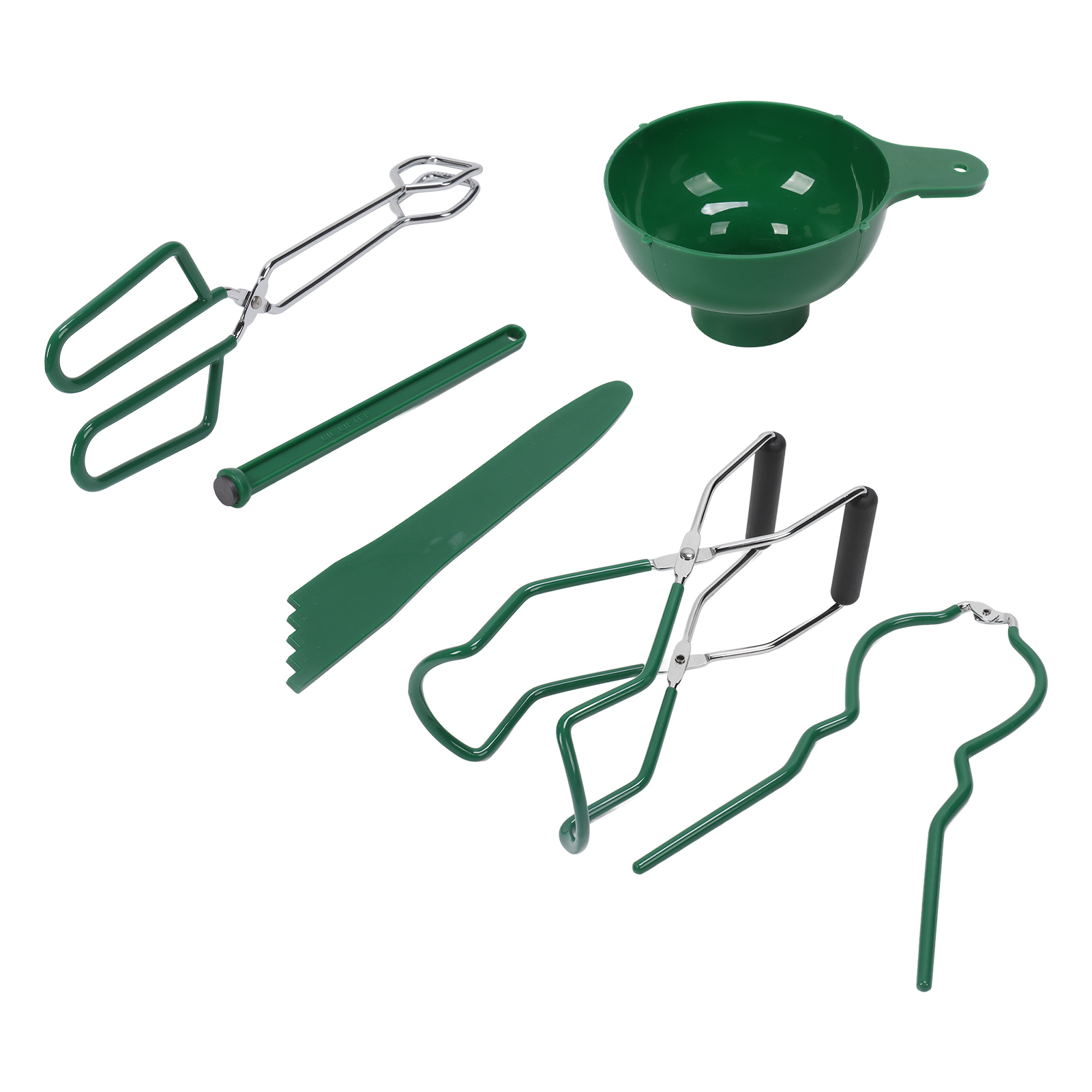 6-teiliges Einmachset: Trichter, Zange, Entlüfter, Glasöffner, Glasheber Und Deckelmagnet, Set Für Marmeladen.