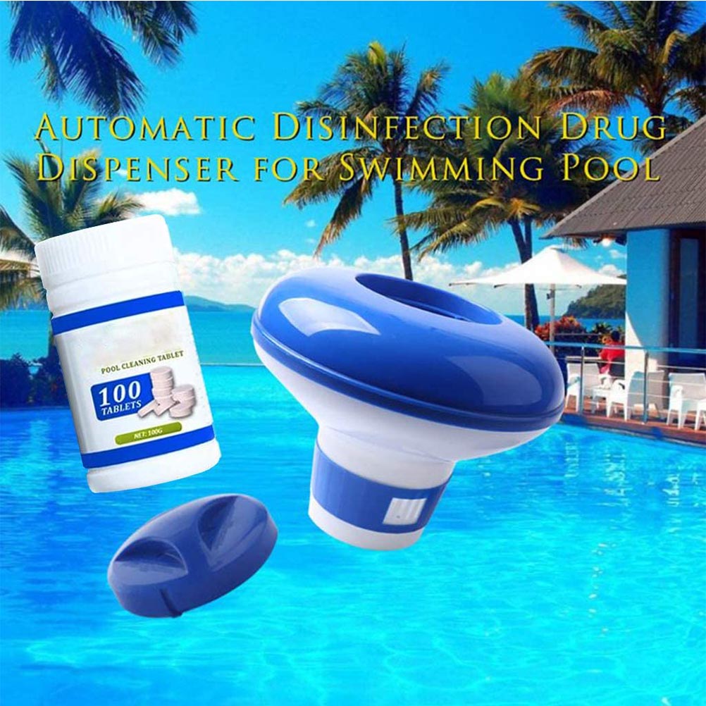Chlorspender Für Schwimmbäder Mit 100 Reinigungstabletten, Ideal Für Whirlpools Und Schwimmbäder.