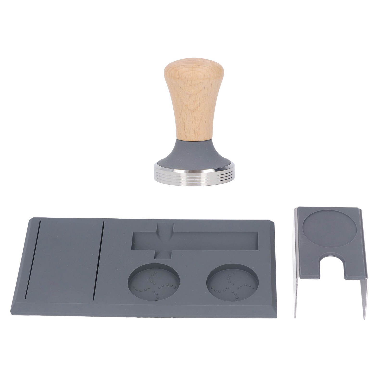 Graue Silikon-kaffeetampfmatte, Tamperstation Für Kaffeezubehör, Matte Mit 58-mm-kaffeeecktamper.