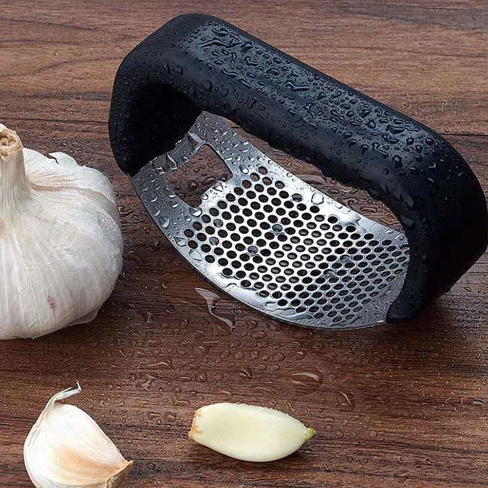 2-in-1 Knoblauchpresse Aus Edelstahl: Knoblauchschneider Und Flaschenöffner, Manuelle Knoblauchpresse