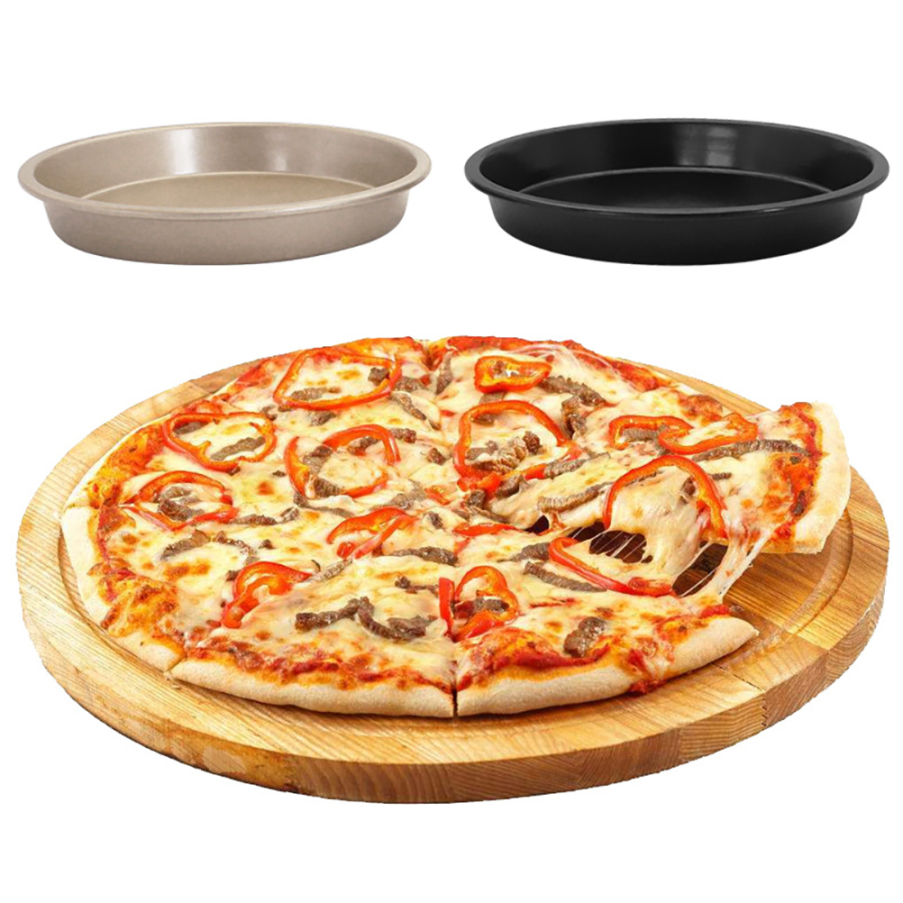 Runde, Antihaftbeschichtete Pizzapfanne Aus Kohlenstoffstahl (25 Cm Durchmesser) Zum Backen, Professionelle Pizzapfanne.