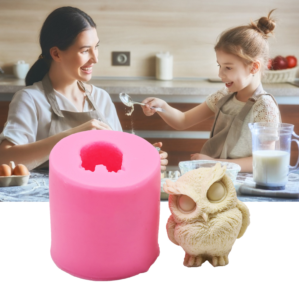 Wiederverwendbare 3d-eulen-silikonform Für Fondantkerzen, Sichere Form Zum Dekorieren Von Kuchen, Pralinen Und Süßigkeiten