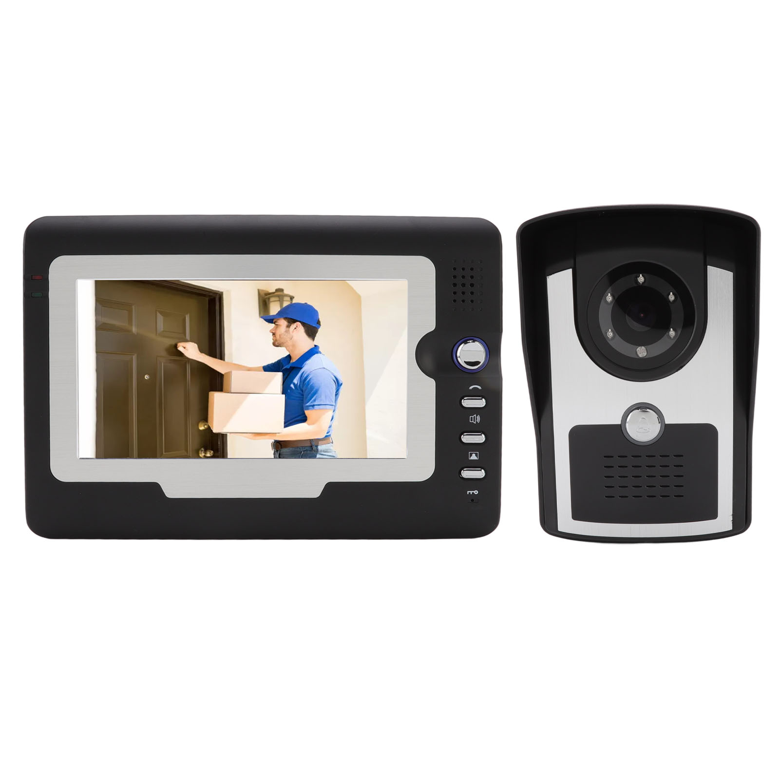 Intelligente Hd-video-türklingel Mit Tft-lcd-bildschirm, Elektronisches Haussprechanlagen-set Mit 12 Klingeltönen, Eu-stecker 100v-240v.
